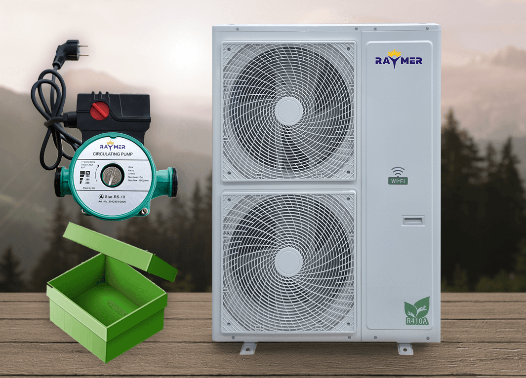 Тепловий насос повітря-вода Raymer RAY-15MN на 15 кВт, моноблочного типу On/Off, 220в