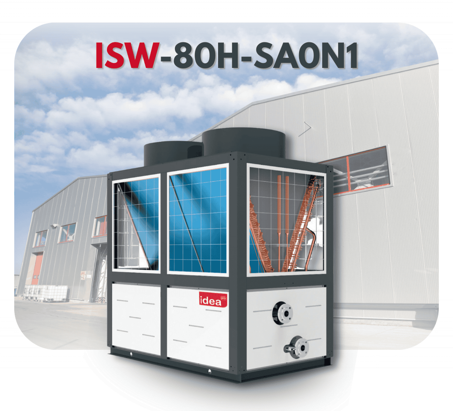 Тепловий насос-чиллер IDEA Pro ISW-80H-SA0N1, моноблок до 78 кВт для опалення