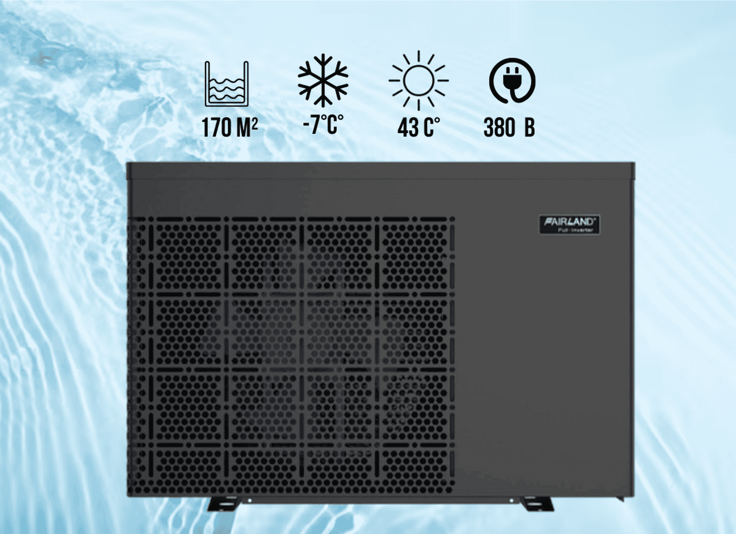 Інверторний тепловий насос Fairland IPHCR100T (35,8 кВт) 380 В для басейнів до 170 м³
