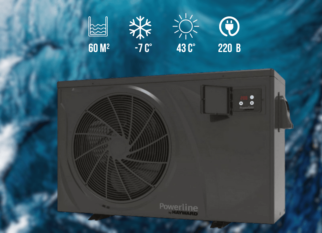 Инверторный тепловой насос для бассейна Hayward Powerline 11, 220 В, 11,45 кВт, обьем бассейна до 60 м³