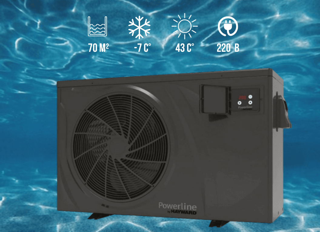 Инверторный тепловой насос для бассейна Hayward Powerline 15, 220 В, 15 кВт, обьем бассейна до 70 м³
