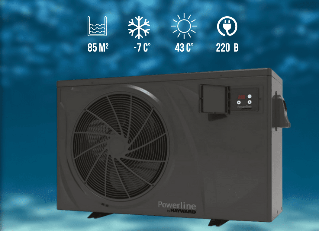 Инверторный тепловой насос для бассейна Hayward Powerline 18, 220 В, 17.87 кВт, обьем бассейна до 85 м³