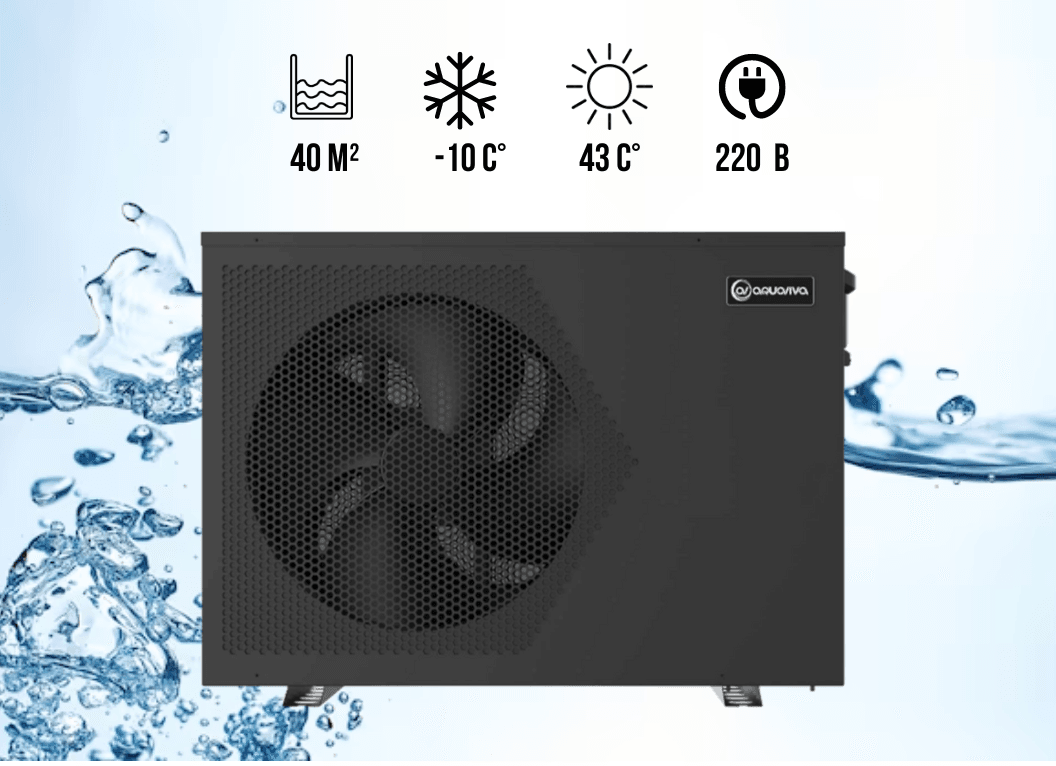 Інверторний тепловий насос Aquaviva Model 9 (9,5 кВт) 220 В, об’єм басейну до 40 м³