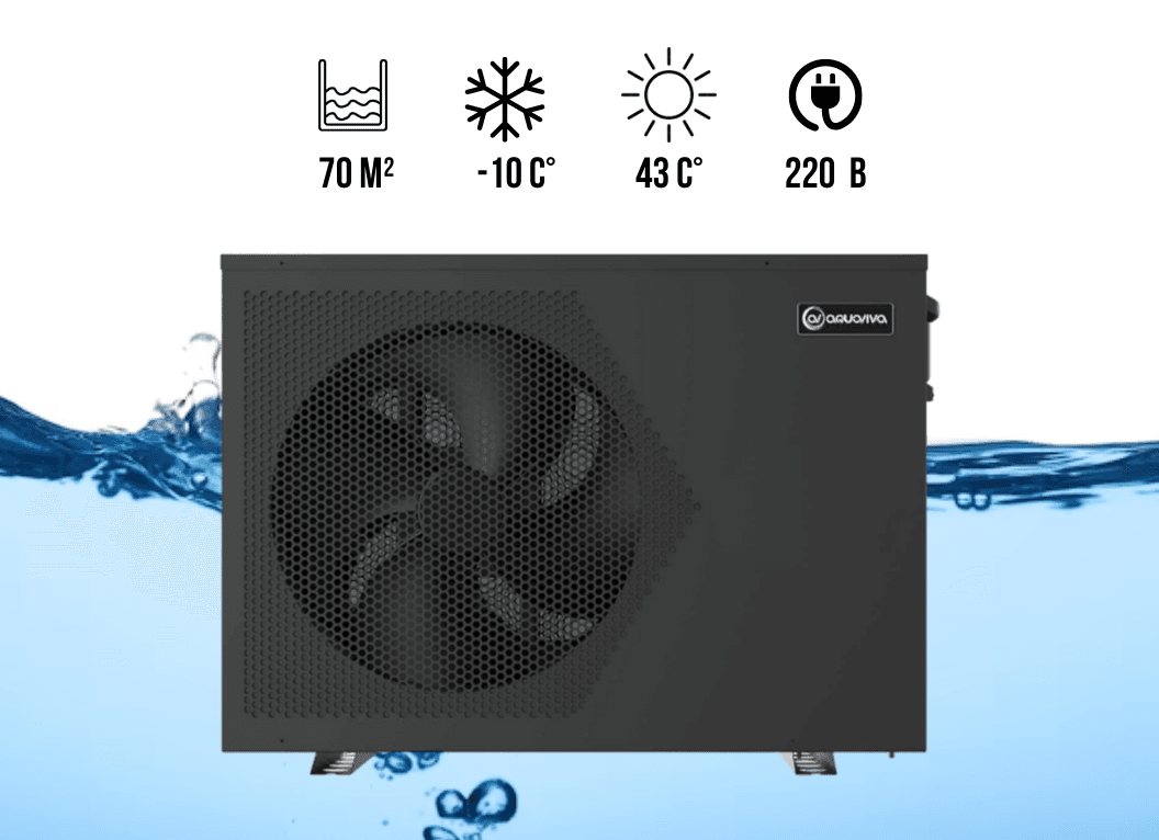 Інверторний тепловий насос Aquaviva Model 15 (15,3 кВт) 220 В, об’єм басейну до 70 м³