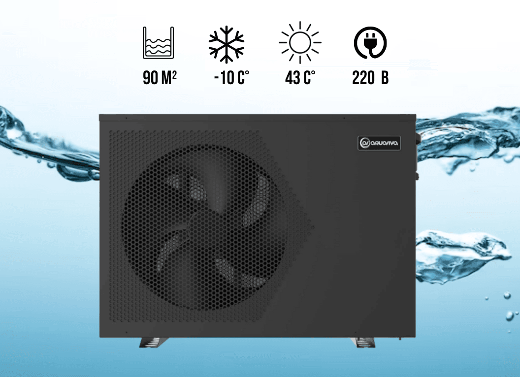 Інверторний тепловий насос Aquaviva Model 18 (18 кВт) 220 В, об’єм басейну до 90 м³