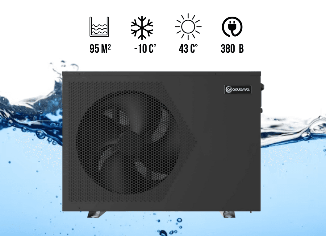 Інверторний тепловий насос Aquaviva Model 21T (21.2 кВт) 380 В, об’єм басейну до 95 м³