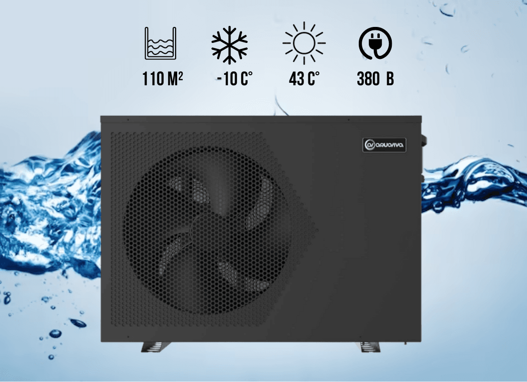 Інверторний тепловий насос Aquaviva Model 25T (25,3 кВт) 380 В, об’єм басейну до 110 м³