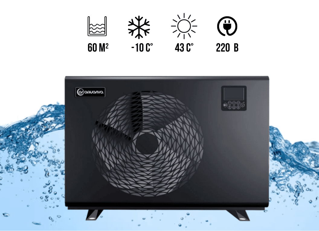 Інверторний тепловий насос Aquaviva Superior 12 (12.02 кВт), 220 В, об’єм басейну до 60 м³