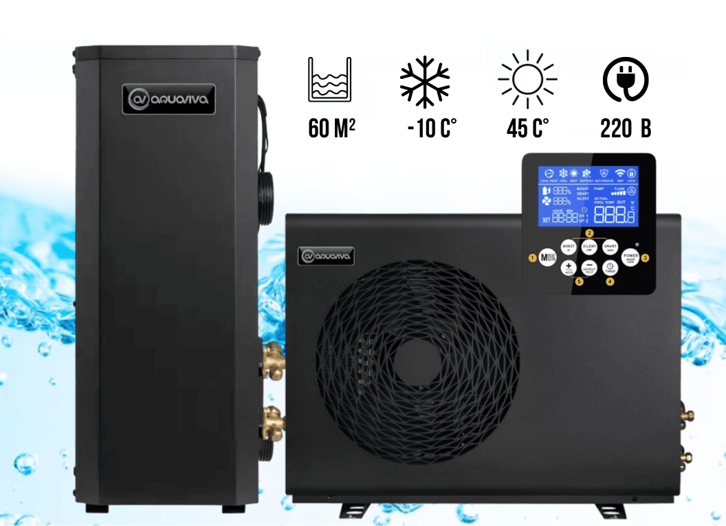 Інверторний тепловий насос Aquaviva Superior Split 12 (12,02 кВт) 220 В, об’єм басейну до 60 м³