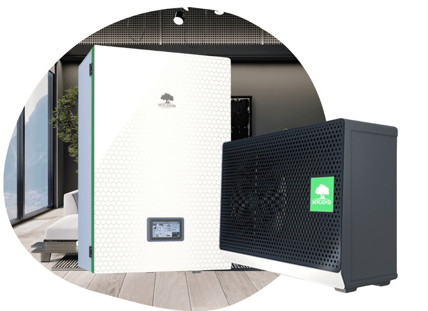 Тепловой насос MYCOND BeeSmart MHCS070NBS/MHCS070UBS воздух-вода на 18,5 кВт 220 В