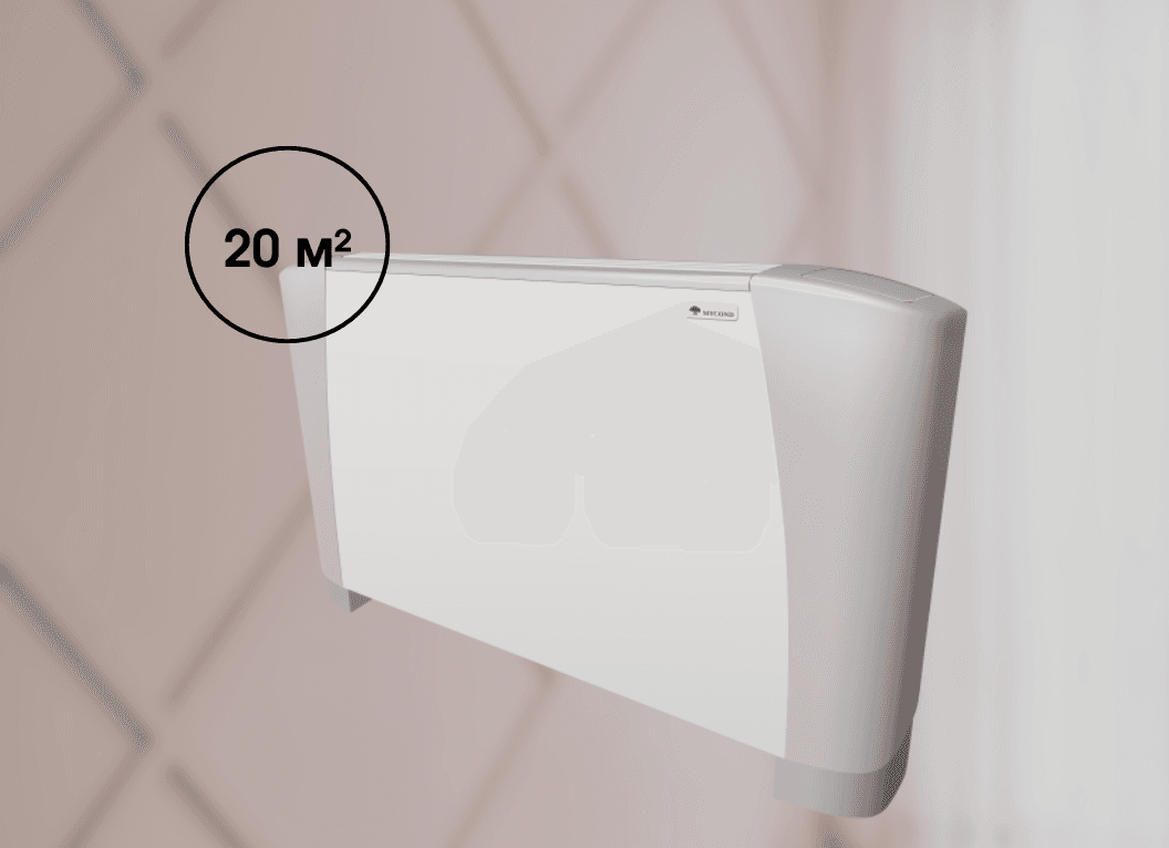 Универсальный фанкойл Mycond SEC/F 3.3 (2,61 кВт), 50 Па площадь до 20 м²
