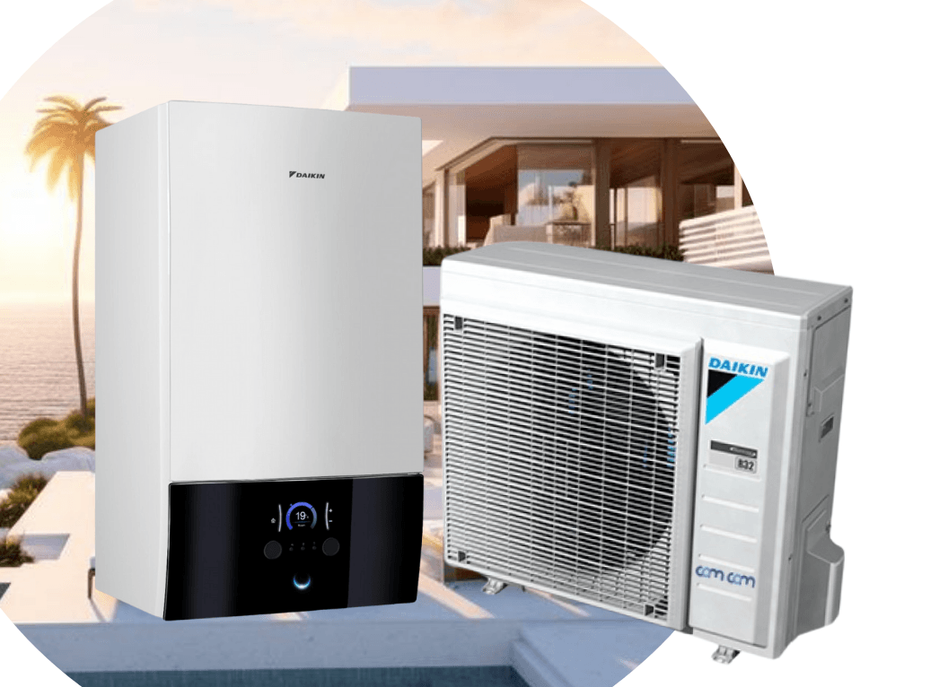 Тепловий насос Daikin Altherma 3 ERGA08EV/EHBX08E9W (реверсивний) на 7,5 кВт, 220 В, до 75 м²