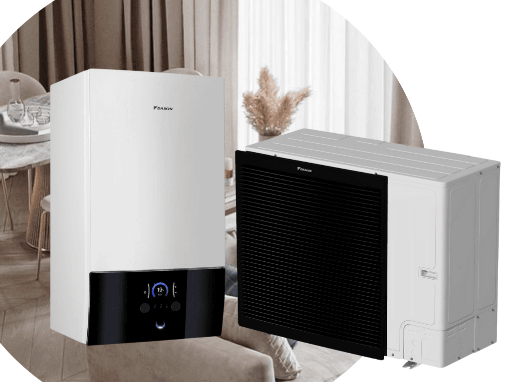 Тепловий насос Daikin Altherma 3 ERLA14DV3/EBBH16D6V на 13,4 кВт, 220 В, до 140 м² (водонагрівач 6 кВт)