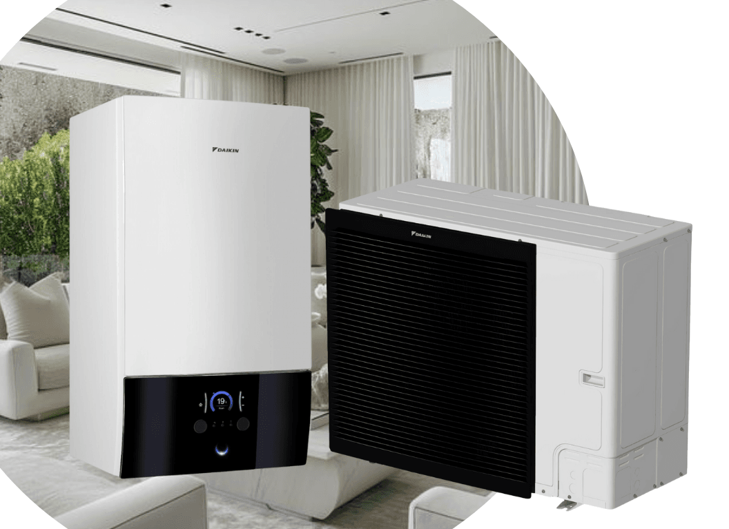 Тепловий насос Daikin Altherma 3 ERLA16DW1/EBBH16D9W на 16 кВт, 380 В, до 160 м² (водонагрівач 9 кВт)