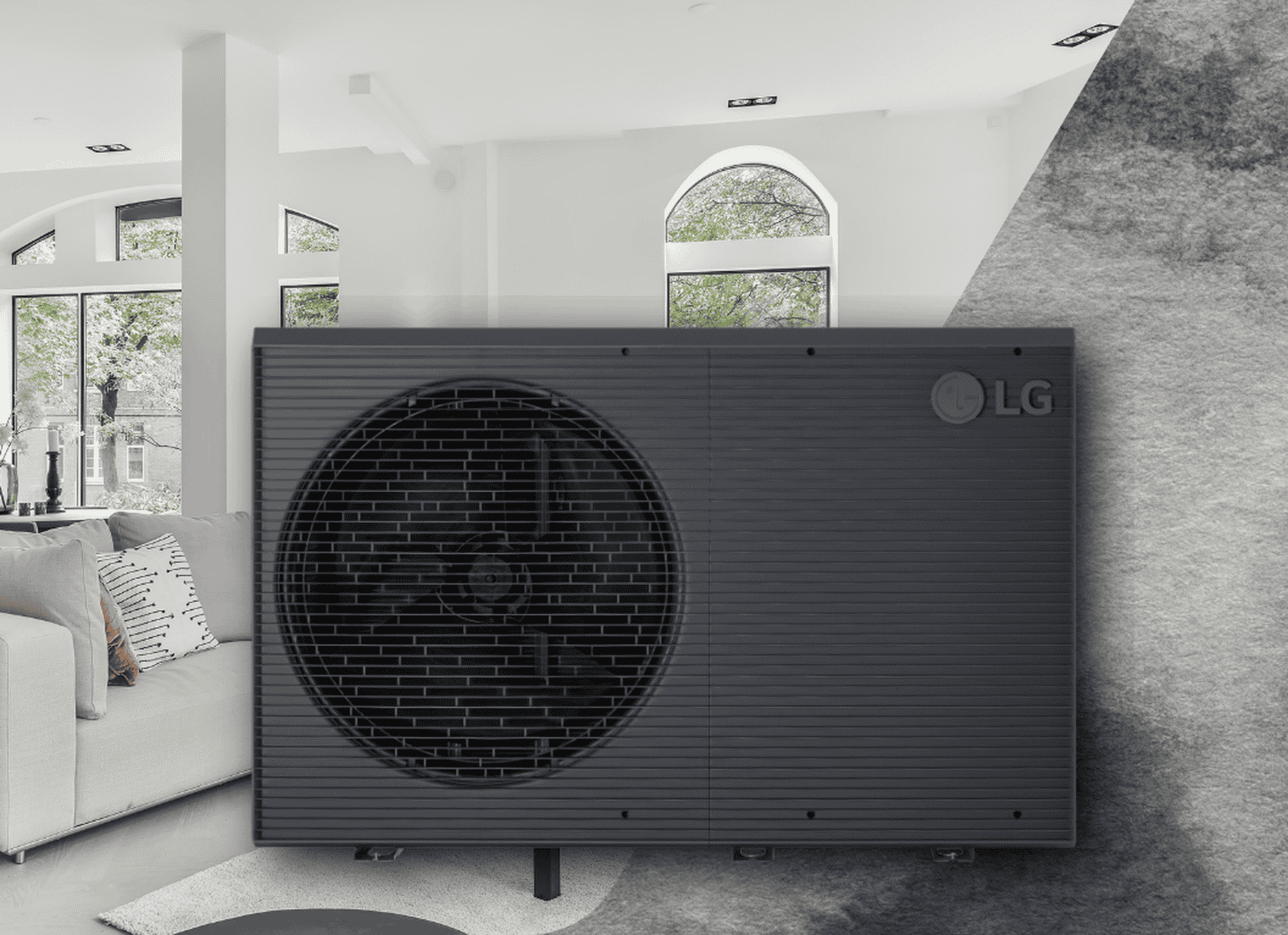 Инверторный тепловой насос LG Therma V Monobloc + Hidro Unit (HM141HFUB60/HN1616HCNK0) на 14 кВт, до 140 кв. м, (работа при -28°C), 220 В