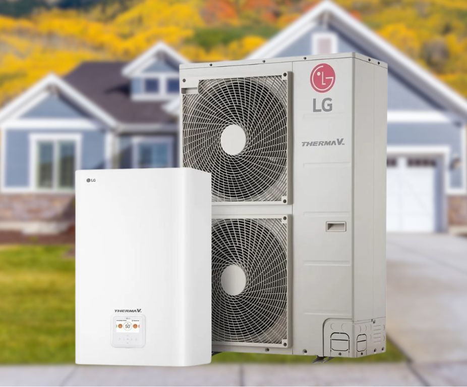 Тепловий насос LG Therma V модель HU163MA.U33 / HN1636M NK3 Series IV повітря-вода на 16 кВт  на 380 V, інверторний