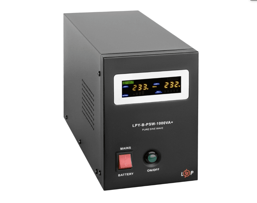 Джерело безперебійного живлення LogicPower (ДБЖ) з правильною синусоїдою 12V LPY-B-PSW-1000VA+(700Вт) 10A/20A