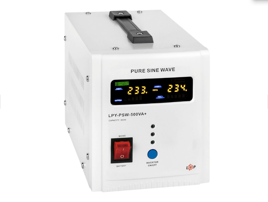 Джерело безперебійного живлення LogicPower (ДБЖ) з правильною синусоїдою 12V LPY-PSW-500VA+ (350Вт) 5A/10A