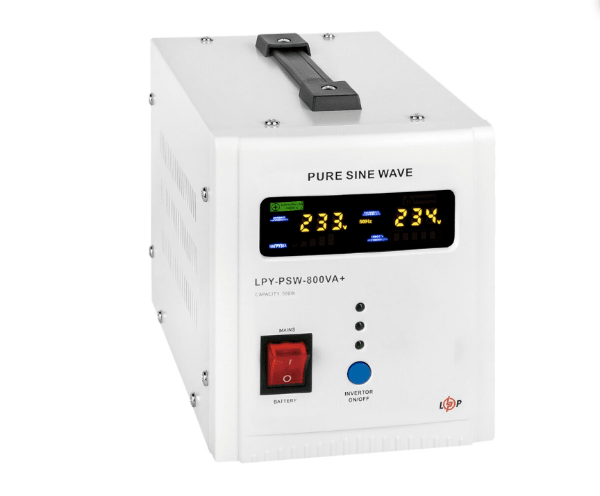 Джерело безперебійного живлення LogicPower (ДБЖ) з правильною синусоїдою 12V LPY-B-PSW-800VA+(560Вт) 5A/15A
