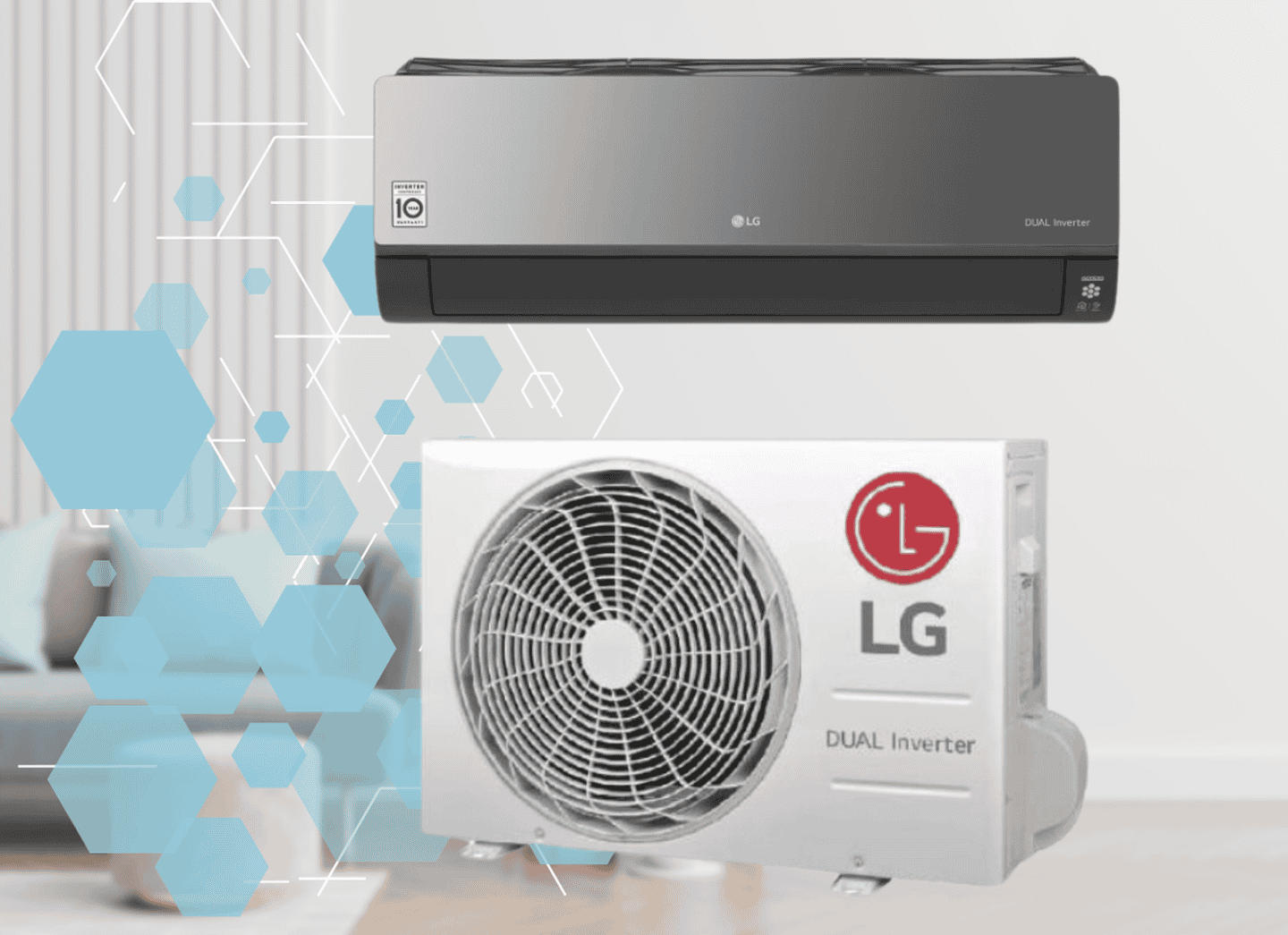 Кондиционер LG AC12BQ серии ArtCool Mirror 3,5 кВт, инвертор, 35 кв. м, до -10°C