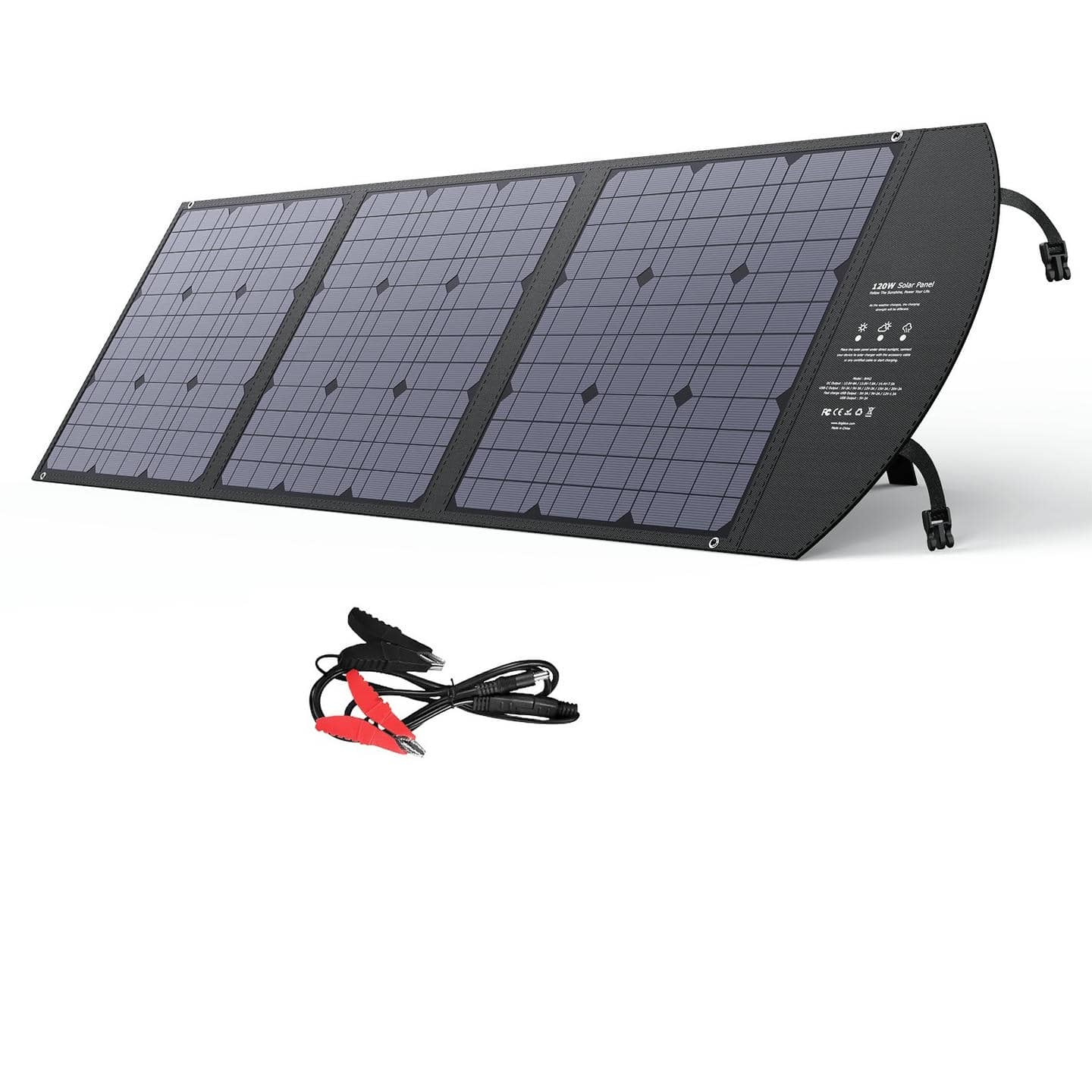 Сонячна панель ALTEK ALT-120 портативна, розкладна, джерело живлення для аккумуряторів, зарядних станцій