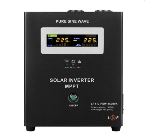 Сонячний інвертор (ДБЖ) LogicPower LPY-С-PSW-1500VA (1050Вт) MPPT 24V (19541)