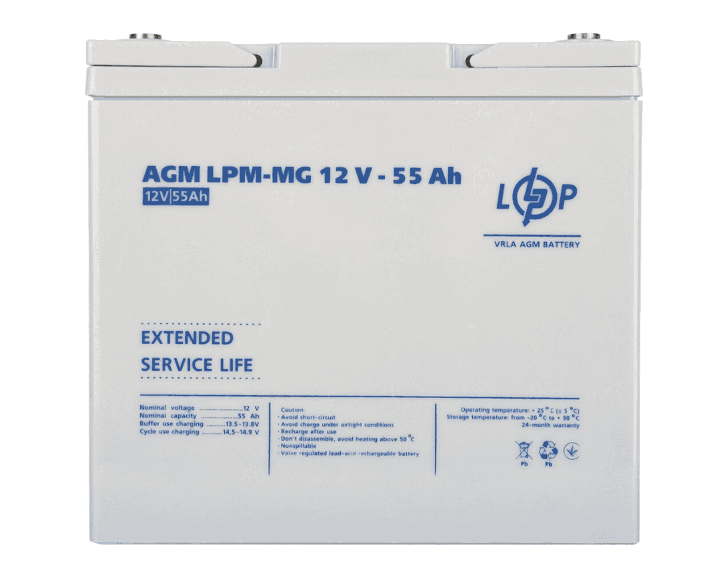 Акумулятор мультигелевий LogicPower LPM-MG 12V-55 Ah для ДБЖ, для сонячних батарей, для аварійного освітлення