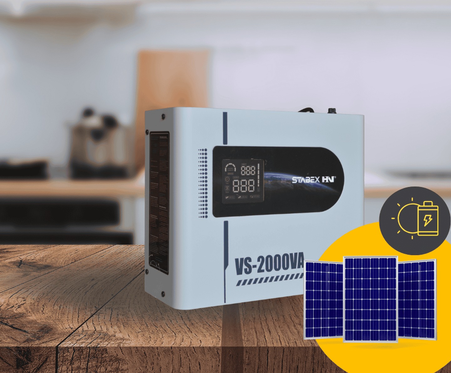 Стабілізатор напруги Stabex VS-2000VA, 2200 Вт, симісторний, 16 ключів, підходить для сонячних інверторів