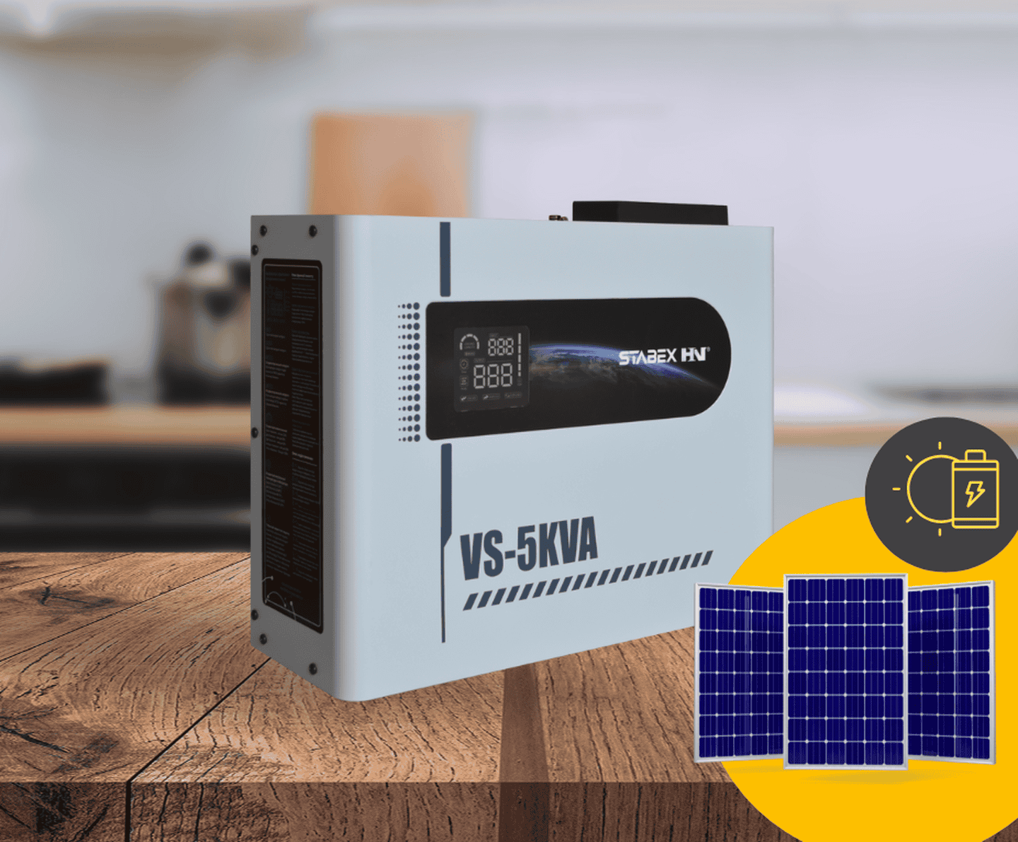 Стабілізатор напруги Stabex VS-5KVA, потужність 5500 Вт, симісторний, 16 ключів, підходить для сонячних інверторів