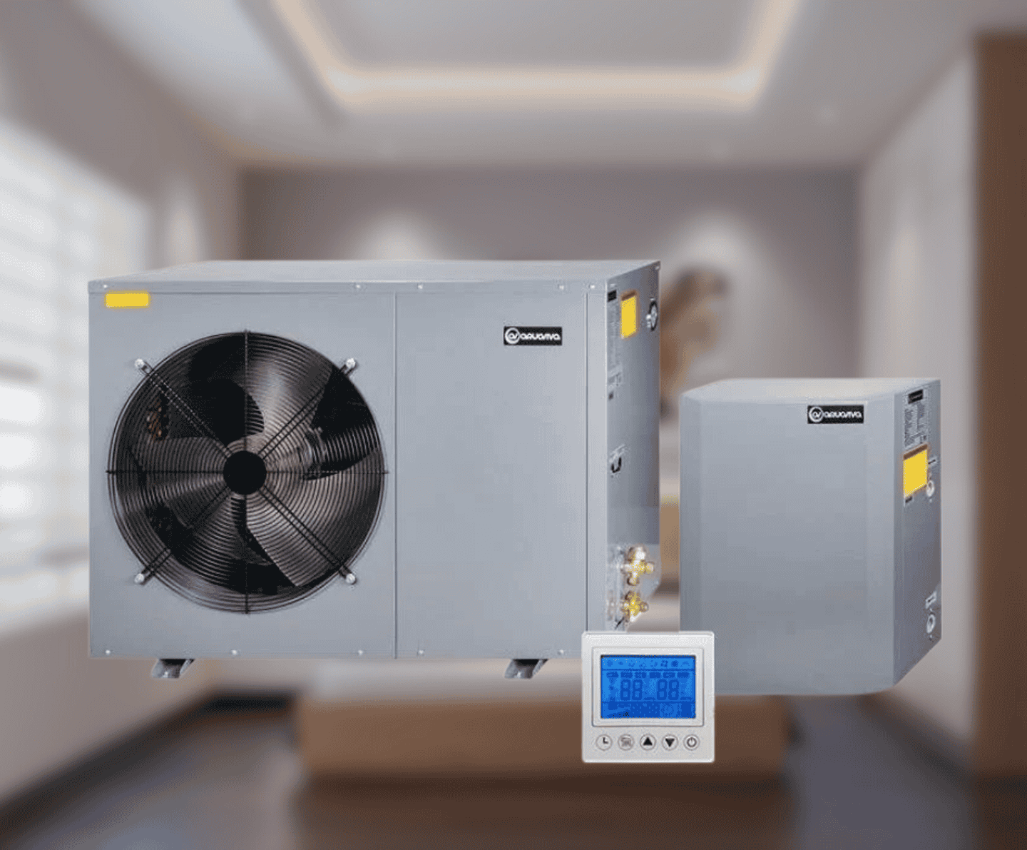 Інверторний тепловий насос Aquaviva AVH10SPV (10.25 кВт), до -25°C, спліт-система до 100 кв.м, 220 В, з циркуляційним насосом та триходовим клапаном