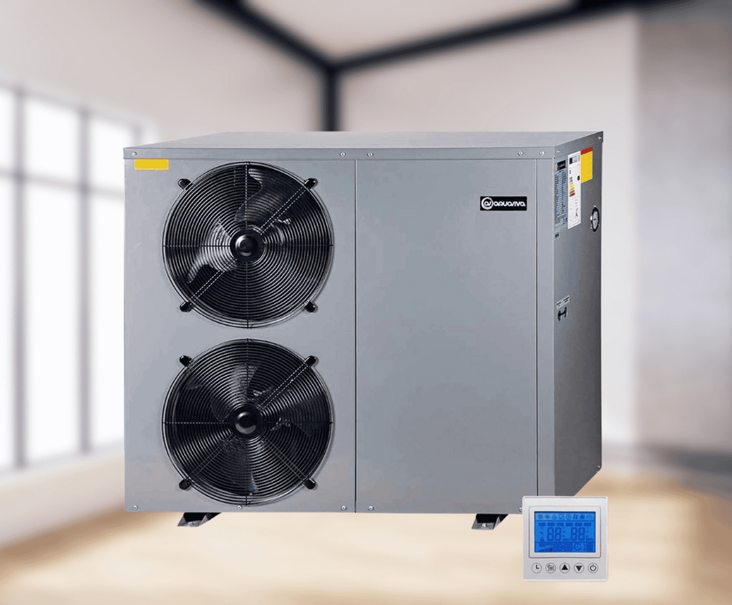 Інверторний тепловий насос Aquaviva AVH17MТ (17 кВт), до -20°C, моноблок до 170 кв.м, 220 В, з циркуляційним насосом