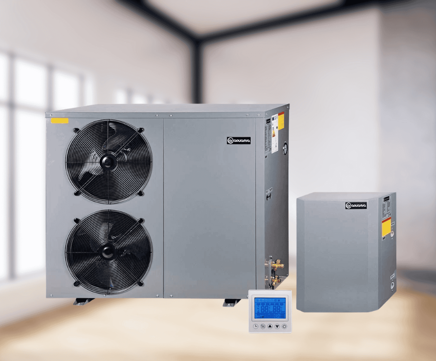 Інверторний тепловий насос Aquaviva AVH17ST (17 кВт), до -20°C, спліт-система до 170 кв.м, 220 В, з циркуляційним насосом