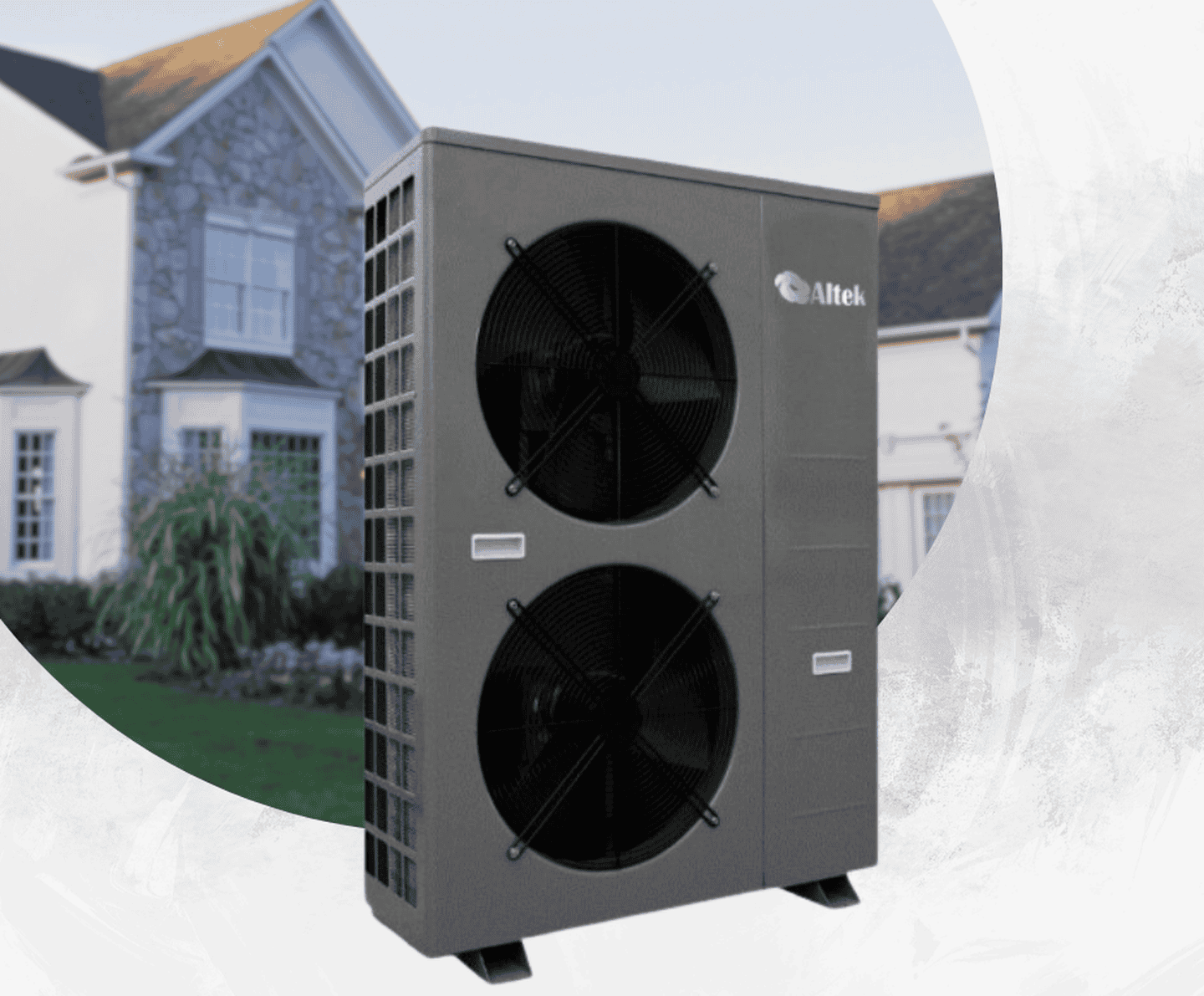 Інверторний тепловий насос Altek KW 32TA3 на 36,3 кВт, до -30°C, моноблок до 350 м² (380 В)