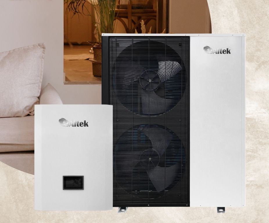 Інверторний тепловий насос Altek PRO 19 split EVI на 19,8 кВт, до -30°C, спліт-система до 200 м² (380 В)
