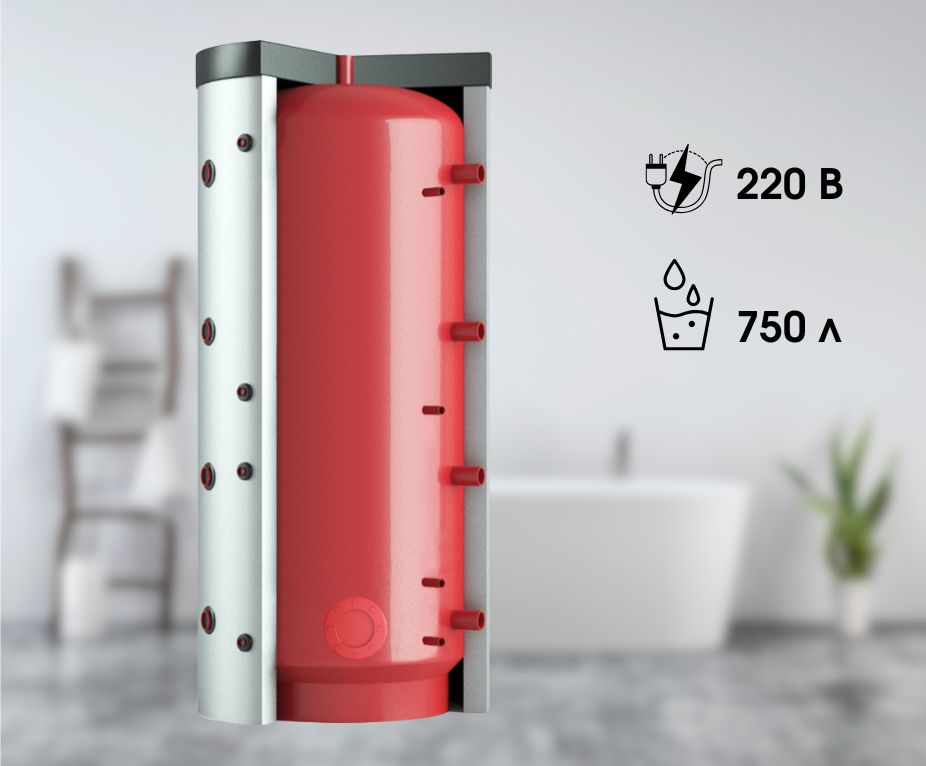 Буферна ємність Teplobak ВТА-4 ЕКОНОМ 750, нержавіючий бак-накопичувач на 750 л для теплових насосів