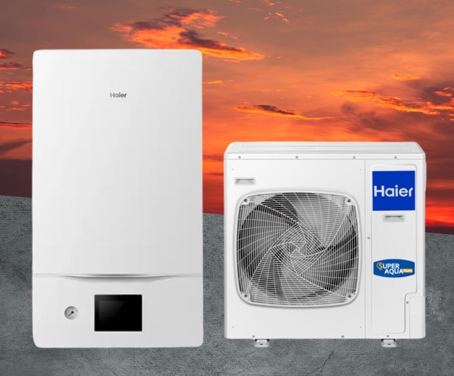 Тепловой насос Haier Super Aqua AW082SNCHA/HU102WAMNA 8 кВт, инвертор до -25 °C, до 80 кв.м. 220V