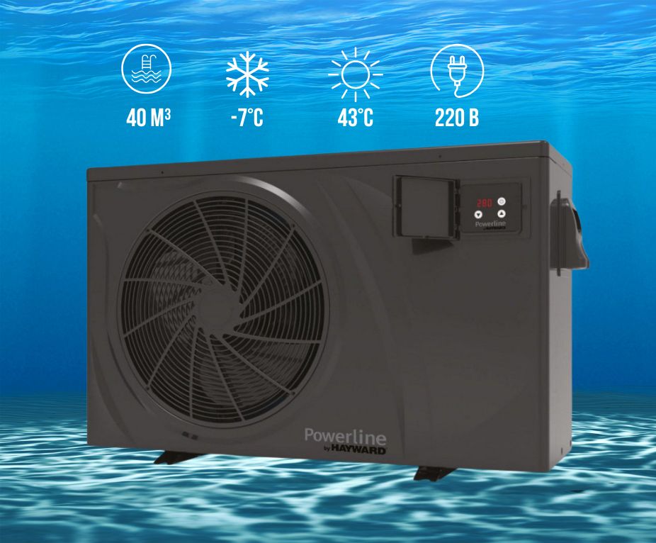 Инверторный тепловой насос для бассейна Hayward Powerline 8, 220 В, 8 кВт, обьем бассейна до 40 м³
