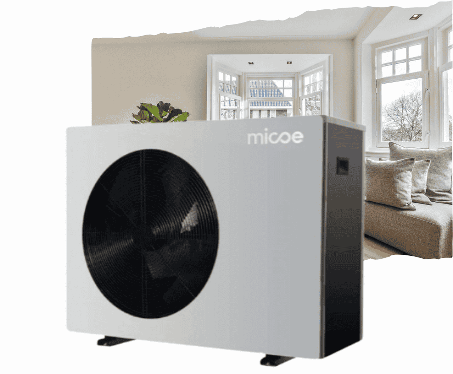 Инверторный тепловой насос Micoe MMHP-016B2 на 16 кВт, моноблок, работа при -30°C, площадь до 160 кв.м, R32, 380В