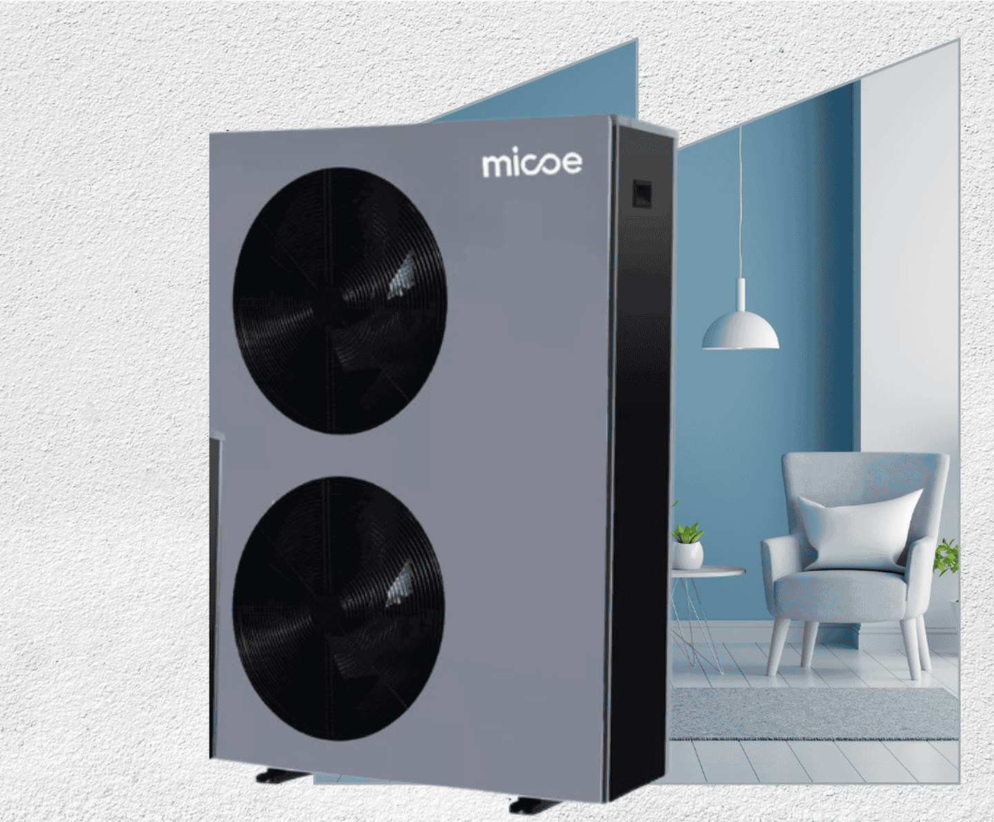 Инверторный тепловой насос Micoe MMHP15D3 на 15 кВт, моноблок, работа при -30°C, площадь до 150 кв.м, R290, 380В