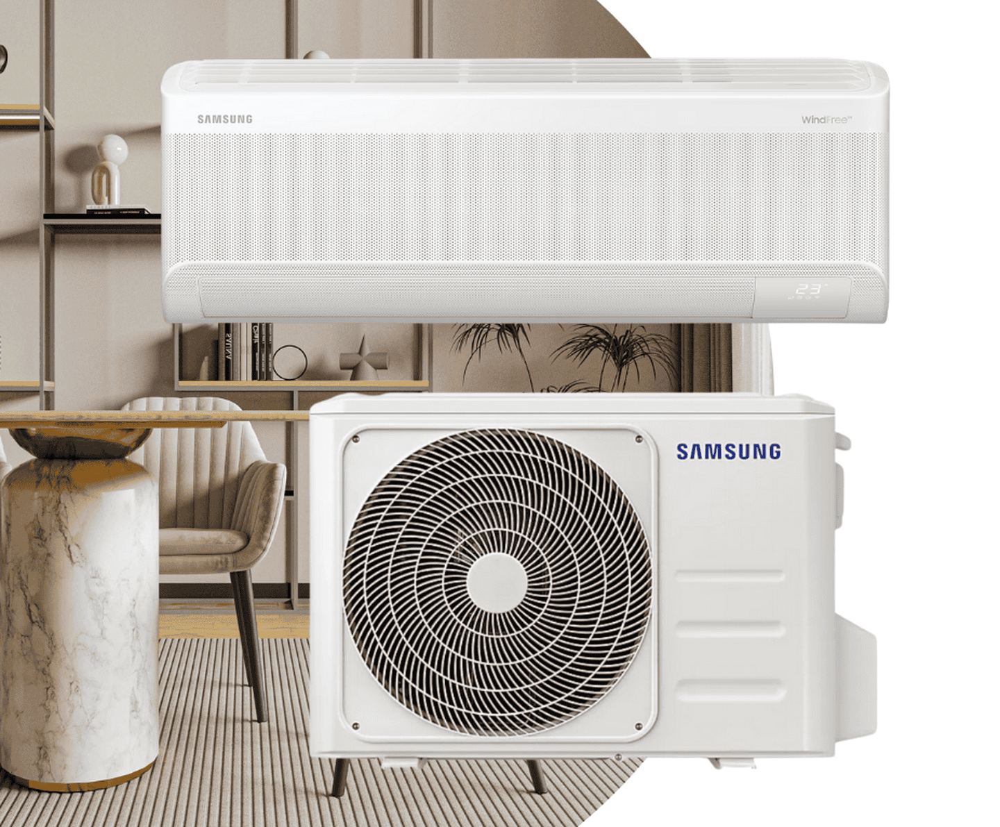 Кондиционер Samsung GEO WindFree (2025) AR60F09C1BWNUA 2,5 кВт, до 25 кв.м, инверторный до -22°C/+46°C