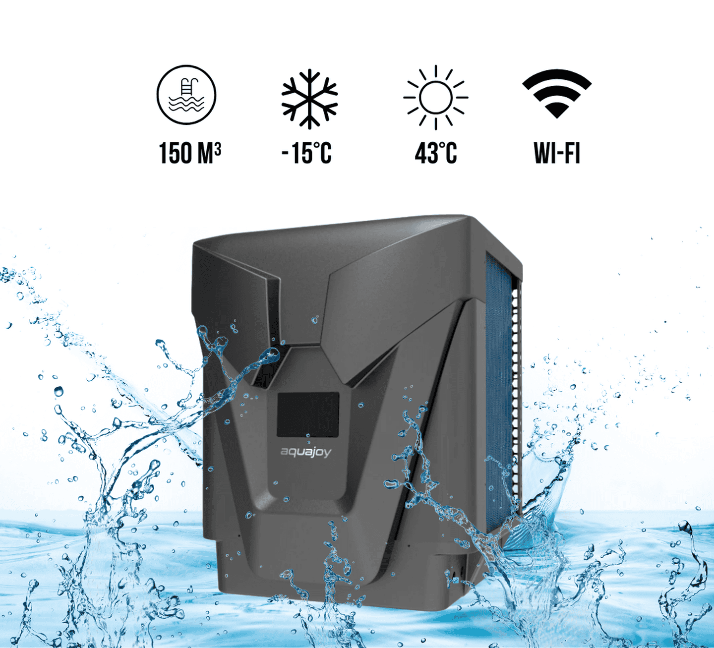 Тепловий насос для басейну Aquajoy Optimus 30T (31.2 кВт), інверторний, об’єм басейну 80-150 м³, -15°С/+43°С, 380В