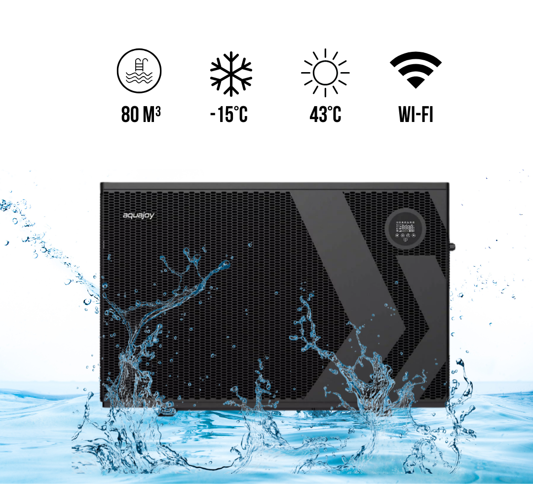 Інверторний тепловий насос Aquajoy Model А 21Т (21,08 кВт) 380 В, до -15°С/+43°С, об’єм басейну до 80 м³