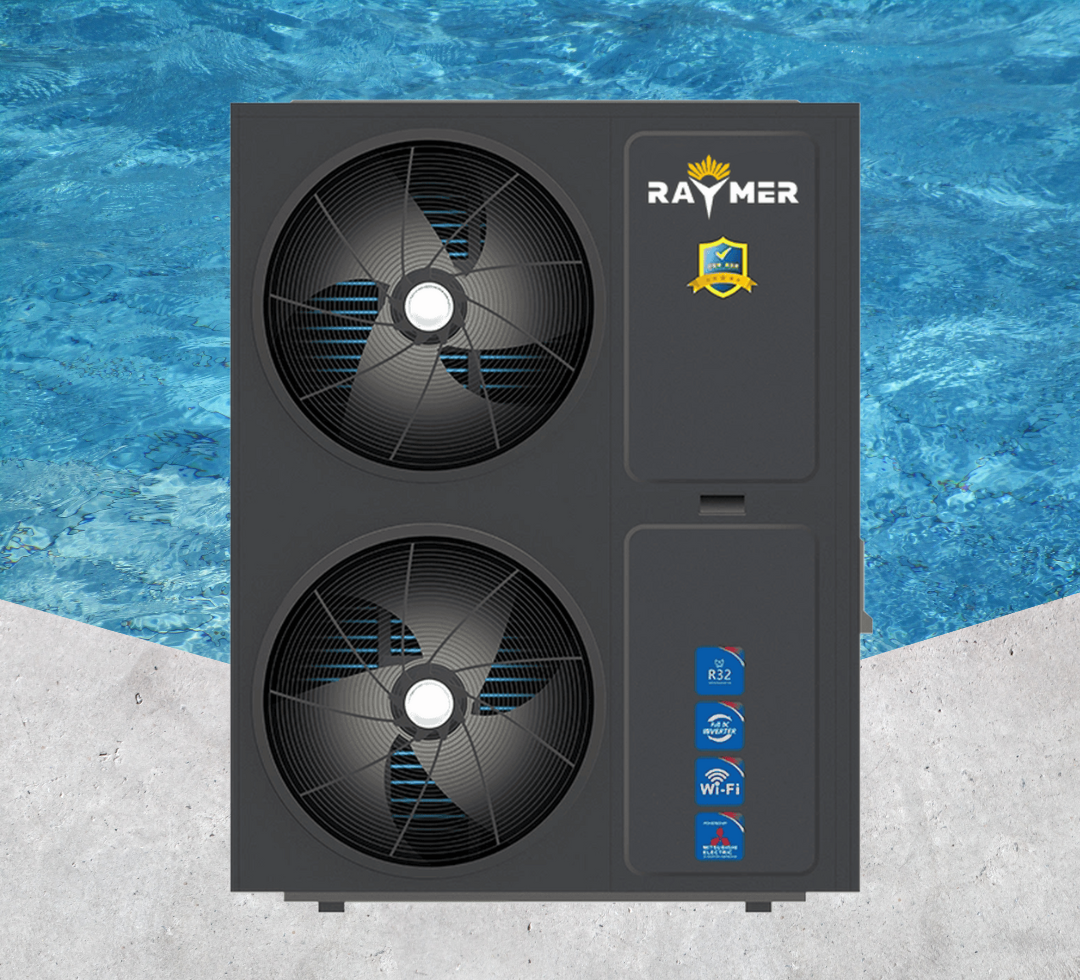 Інверторний тепловий насос для басейну Raymer RAY-29PD2 (28 кВт) 220 В, до -15°С/+43°С, об’єм басейну до 120 м³