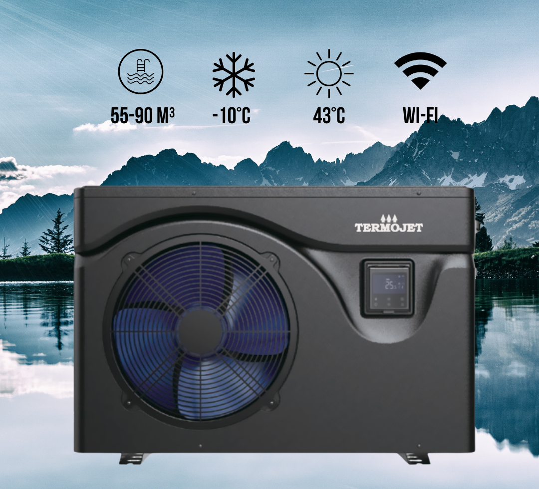 Тепловий насос для басейну Termojet DOLPHIN 250SPR4INVM (25,28 кВт), 220 В, об’єм басейну до 55~90 м³, -10°С/+43°С, інверторний