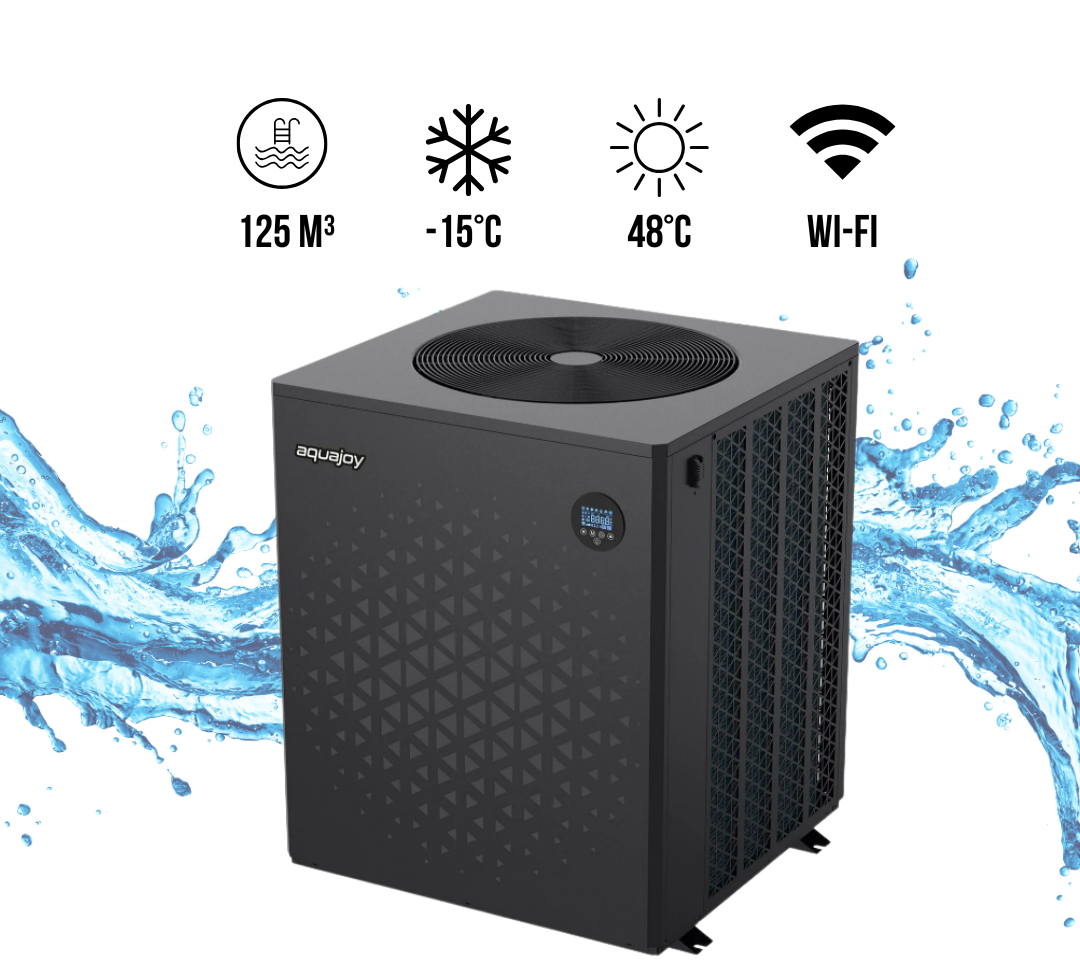 Інверторний тепловий насос Aquajoy Model A Vertical 35T (35.85 кВт) 380 В, об’єм басейну до 125 м³, робота при -15 до +48°C