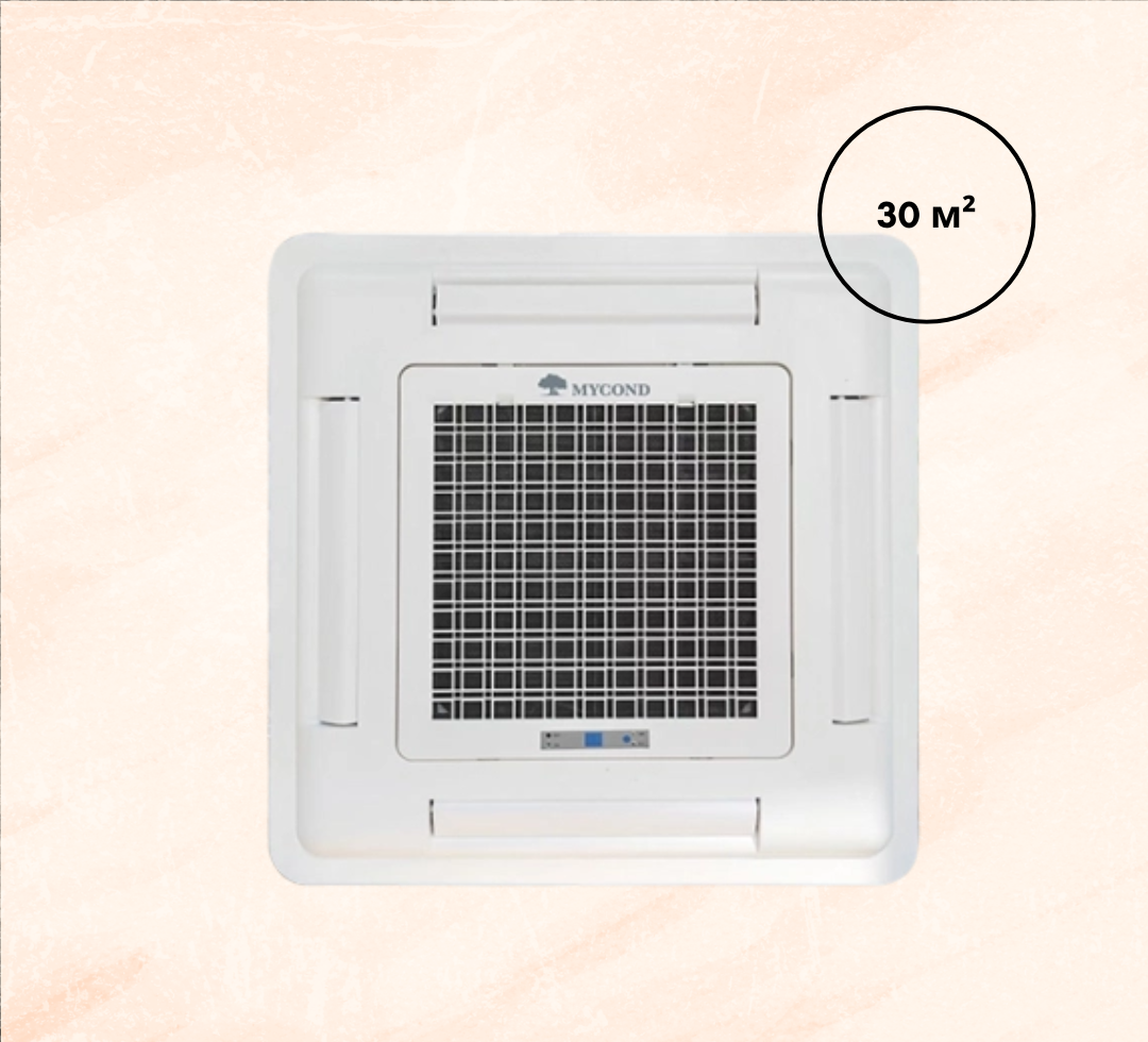 Касетний фанкойл Mycond MCFK-027-A2 4-х сторонній 2,7 кВт, площа до 30 м², двотрубний
