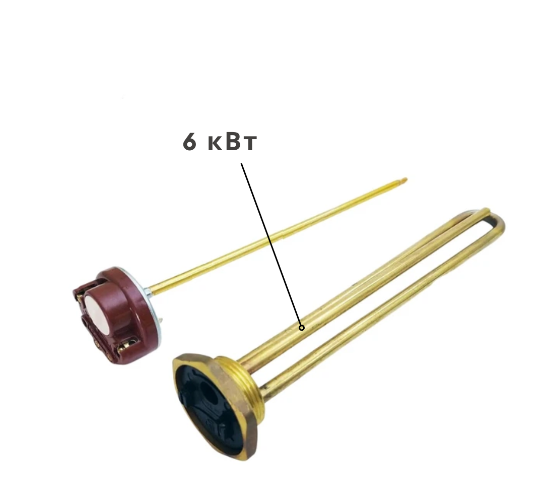 Електричний тен до баків (буферних ємностей), на 6 кВт, без термостату, трифазний