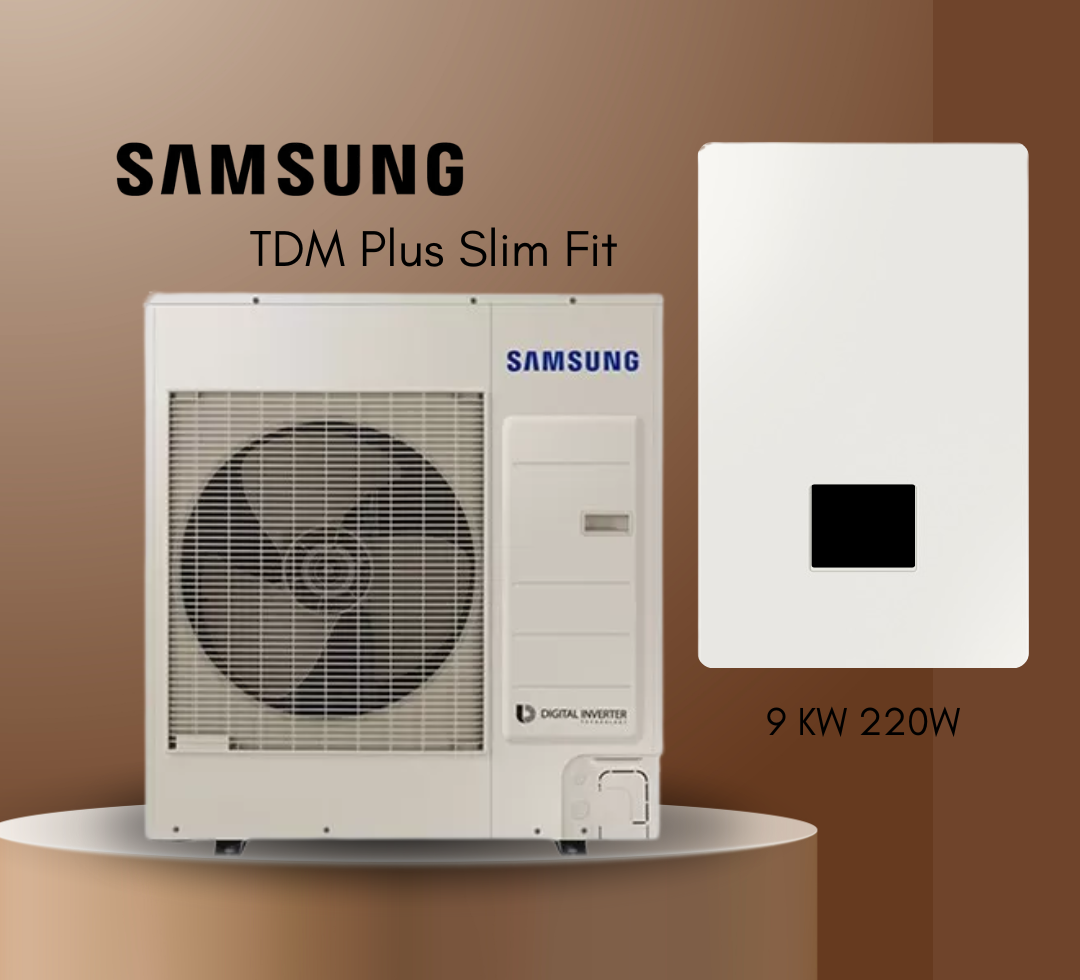 Тепловой насос Samsung ClimateHub TDM Plus Slim Fit AE090MXTPEH/EU/﻿AE160DNYTPH/EU, сплит на 9,0 кВт, инвертор до -25°C, до 90-100 м², 220В
