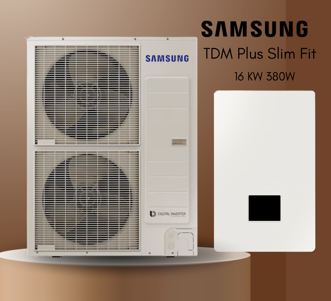 Тепловой насос Samsung ClimateHub TDM Plus Slim Fit AE160MXTPGH/EU ﻿AE160DNYTPH/EU, сплит на 16,0 кВт, инвертор до -25°C, до 160 м², 380В