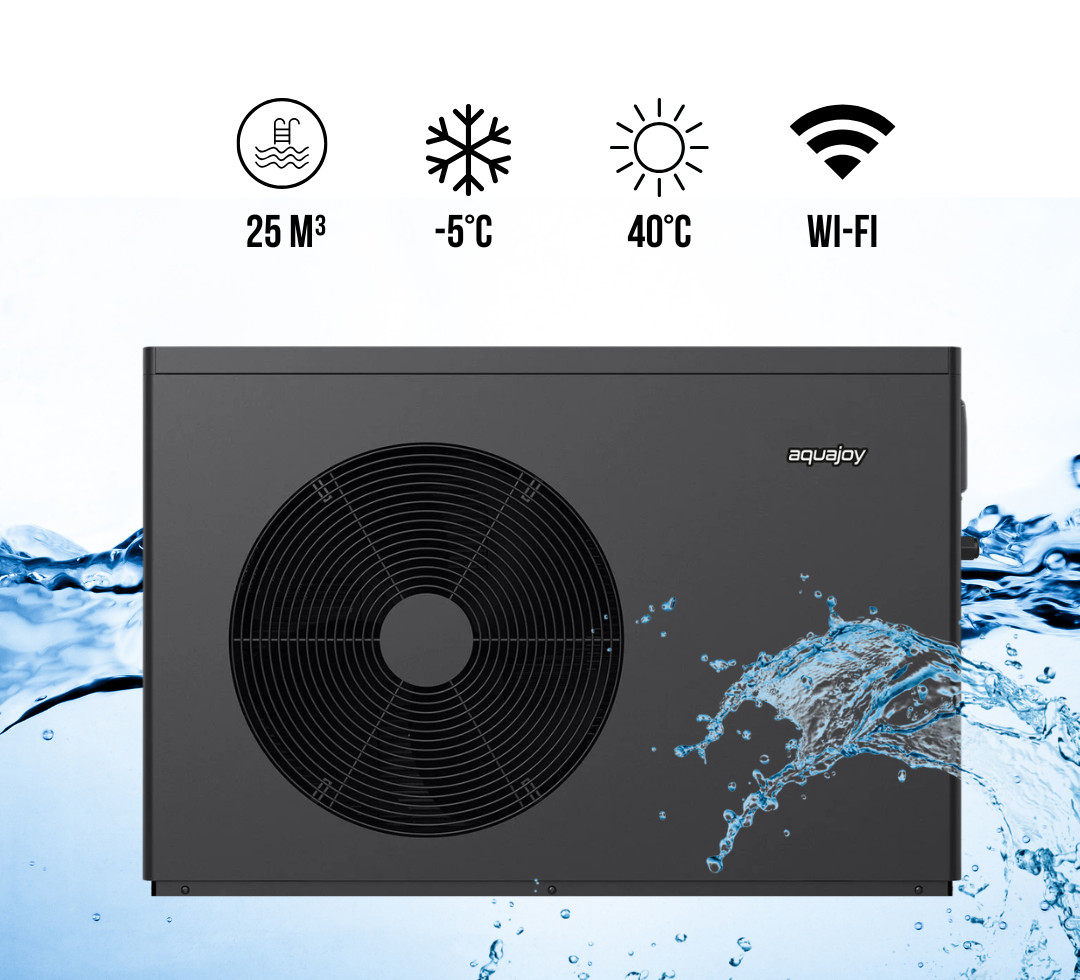 Тепловой насос для бассейна Aquajoy Model А 6 ON/OFF (6,3 кВт), 220 В, обьем бассейна 10-25 м³, -5/+43°С